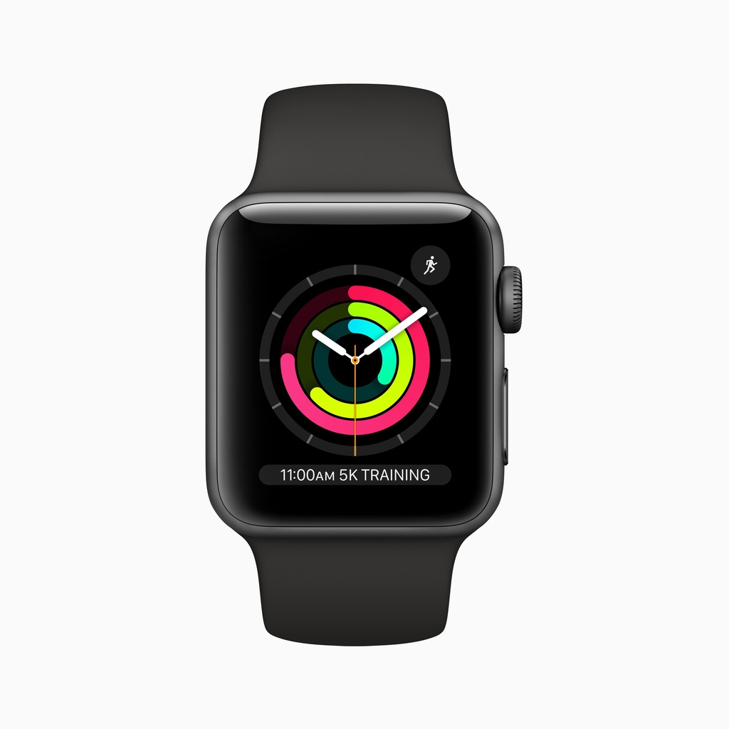Apple Watch Series 3 GPS, 38mm Space Grey Aluminium Case with Black Sport Band