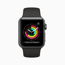 Apple Watch Series 3 GPS, 38mm Space Grey Aluminium Case with Black Sport Band