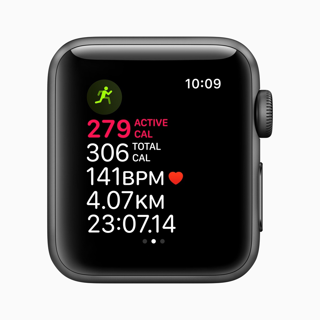 Apple Watch Series 3 GPS, 38mm Space Grey Aluminium Case with Black Sport Band
