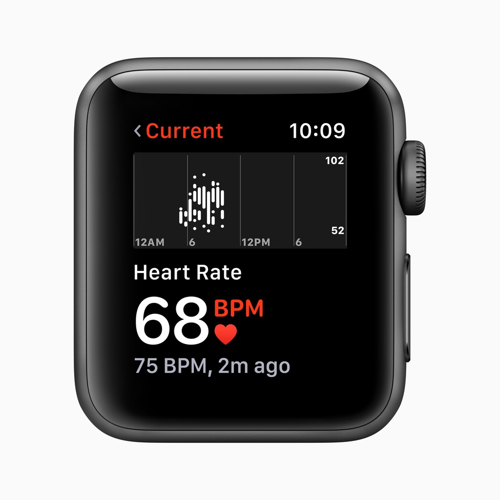 Apple Watch Series 3 GPS, 38mm Space Grey Aluminium Case with Black Sport Band