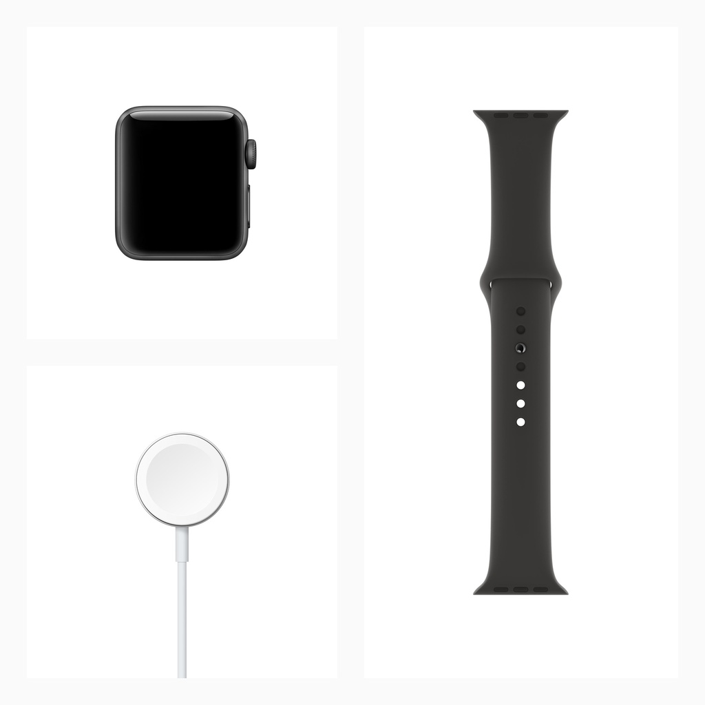 Apple Watch Series 3 GPS, 38mm Space Grey Aluminium Case with Black Sport Band