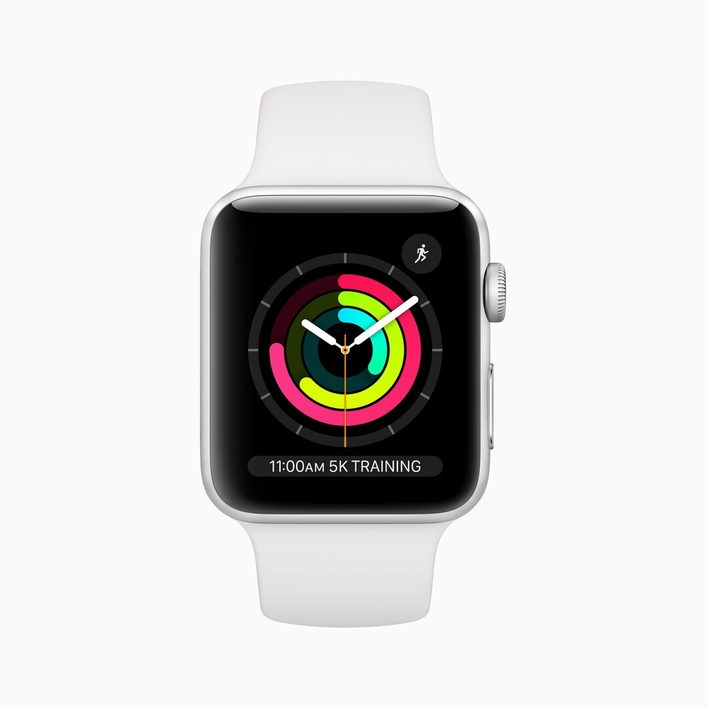 Apple Watch Series 3 GPS, 42mm Silver Aluminium Case with White Sport Band