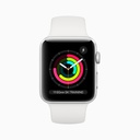 Apple Watch Series 3 GPS, 42mm Silver Aluminium Case with White Sport Band