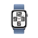 Apple Watch SE Silver Aluminium Case with Winter Blue Sport Loop