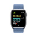 Apple Watch SE Silver Aluminium Case with Winter Blue Sport Loop