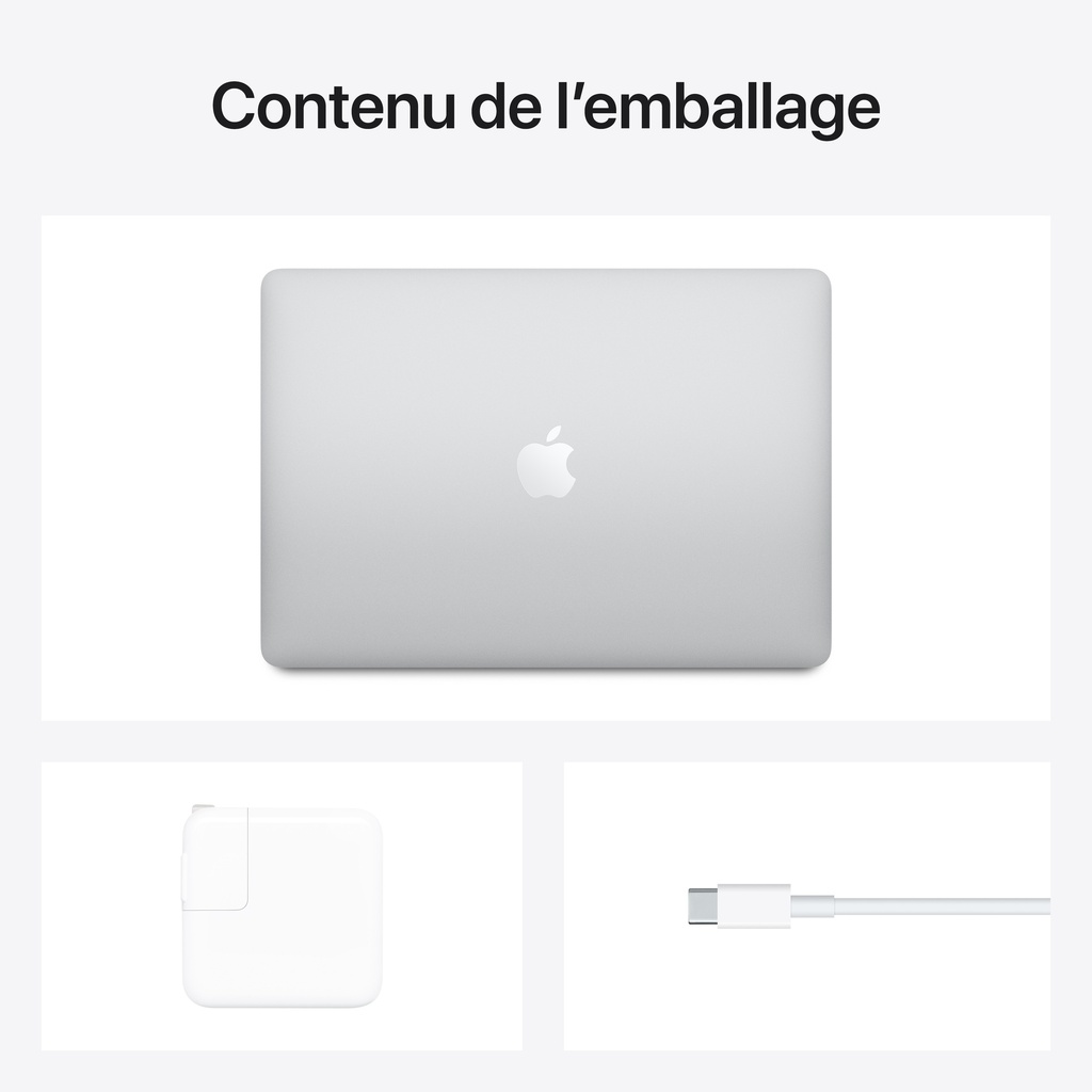 FRENCH Apple 13-inch MacBook Air: Apple M1 chip with 8-core CPU and 8-core GPU, Silver (8GB unified memory, 512GB SSD)