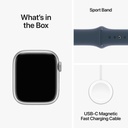 Apple Watch Series 9 Silver Aluminium w/ Storm Blue Sport Band (GPS, 41mm) - Open Box