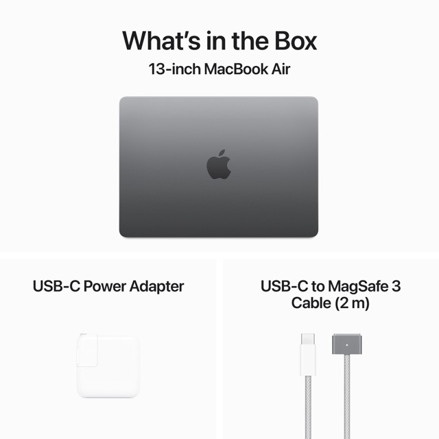 Apple 13-inch MacBook Air M3 chip with 8‑core CPU, 8‑core GPU, 16‑core Neural Engine, 8GB, 256SSD