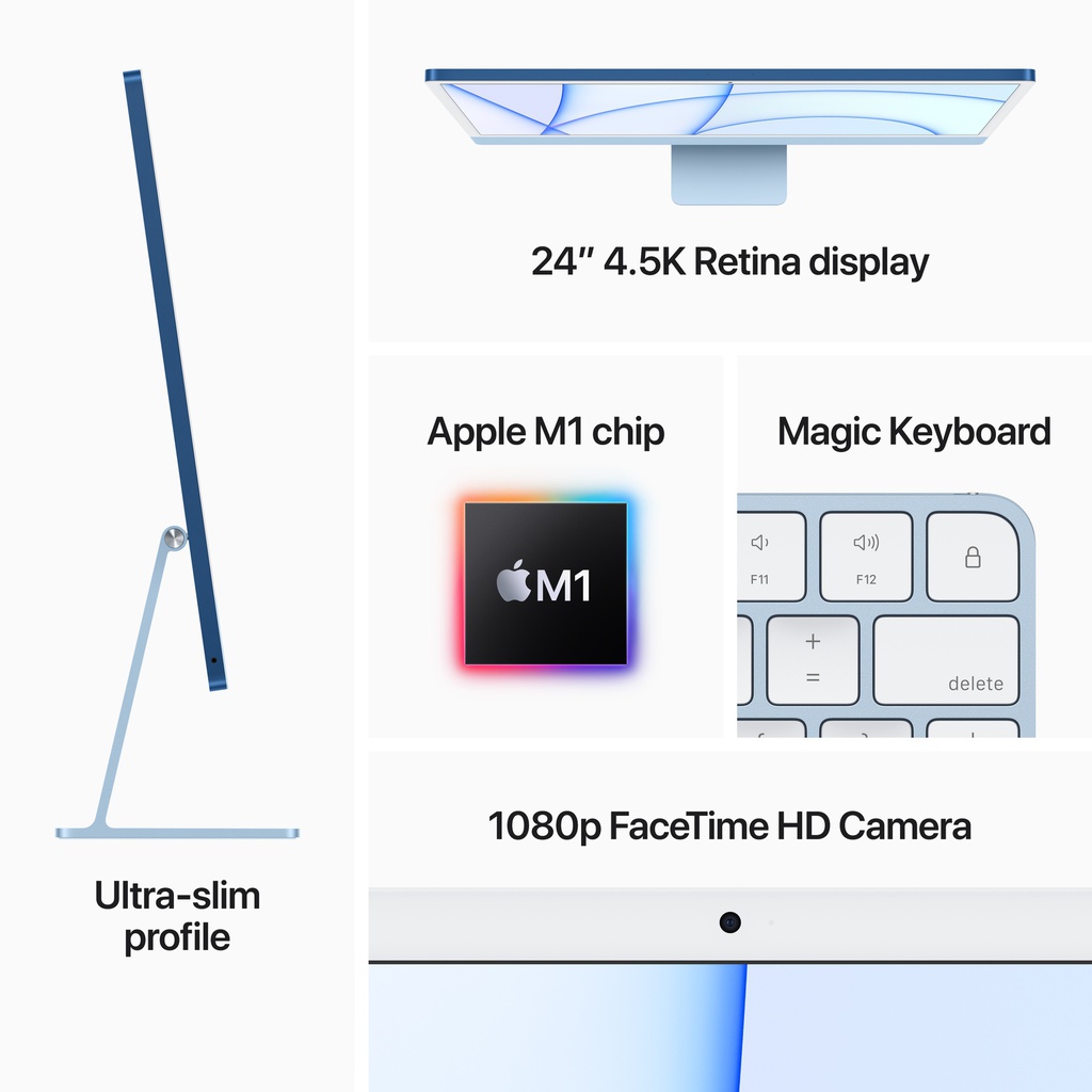 iMac (4.5K Retina, 24-inch, 2021): M1 chip with 8-core CPU and 7-core, Silver