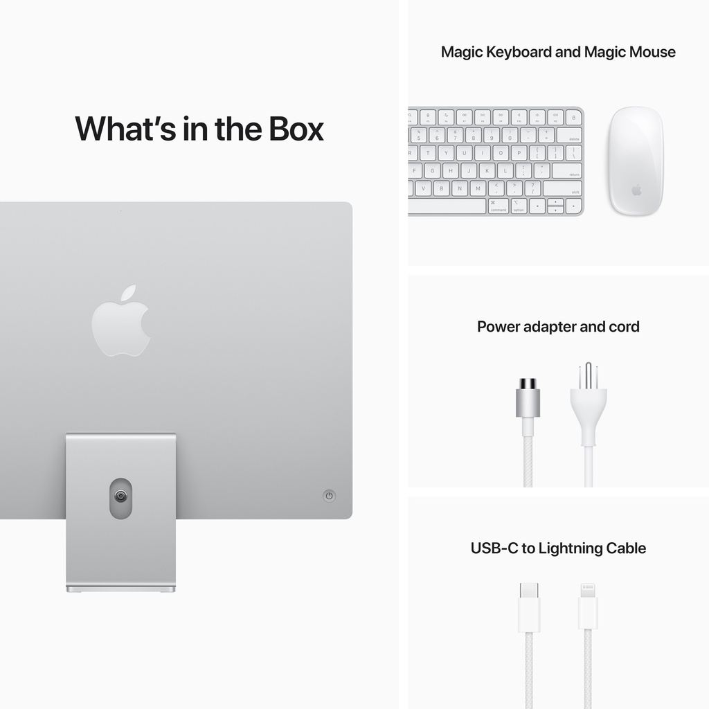 iMac (4.5K Retina, 24-inch, 2021): M1 chip with 8-core CPU and 7-core, Silver