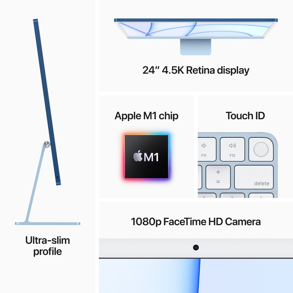 iMac (4.5K Retina, 24-inch, 2021): M1 chip with 8-core CPU and 8-core, Silver