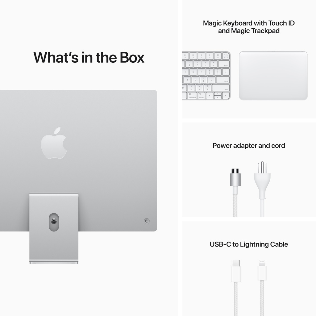 iMac (4.5K Retina, 24-inch, 2021): M1 chip with 8-core CPU and 8-core, Silver
