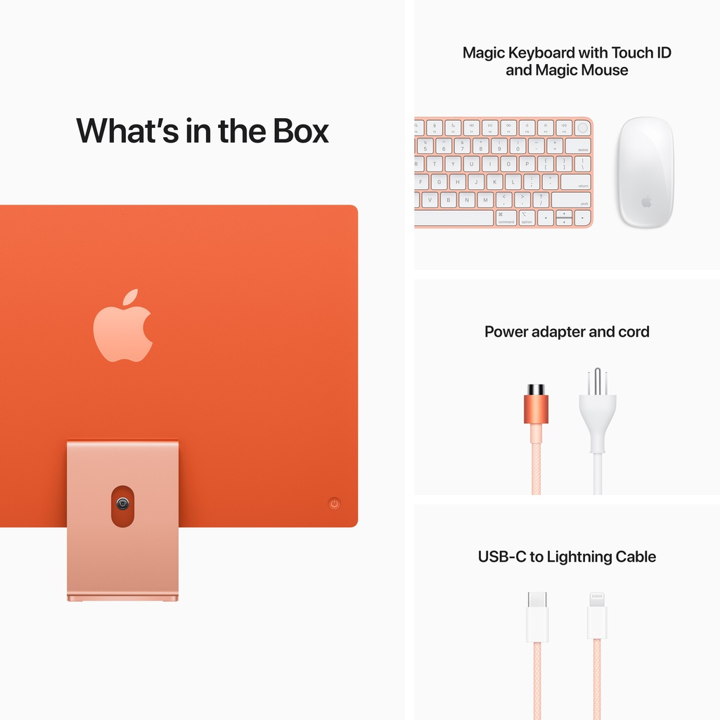 iMac (4.5K Retina, 24-inch, 2021): M1 chip with 8-core CPU and 8-core, Orange