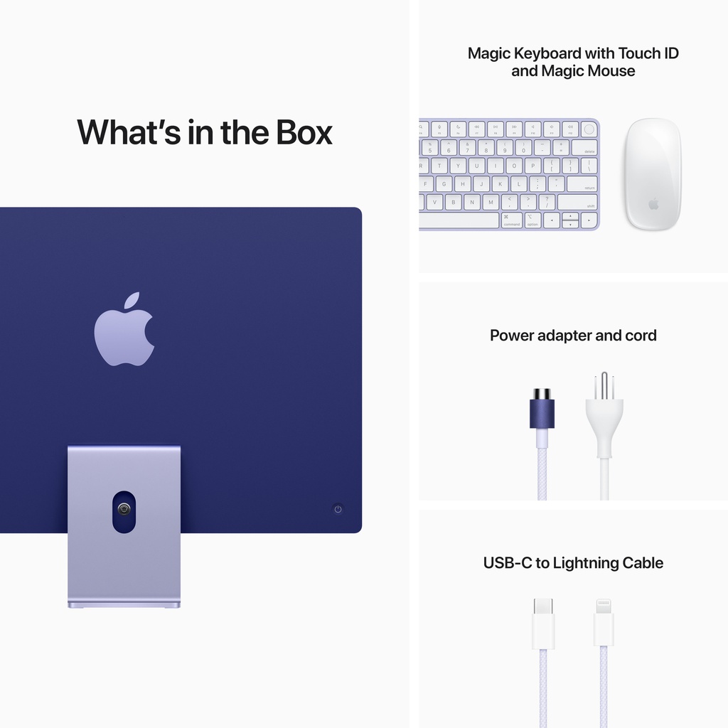 iMac (4.5K Retina, 24-inch, 2021): M1 chip with 8-core CPU and 8-core, Purple