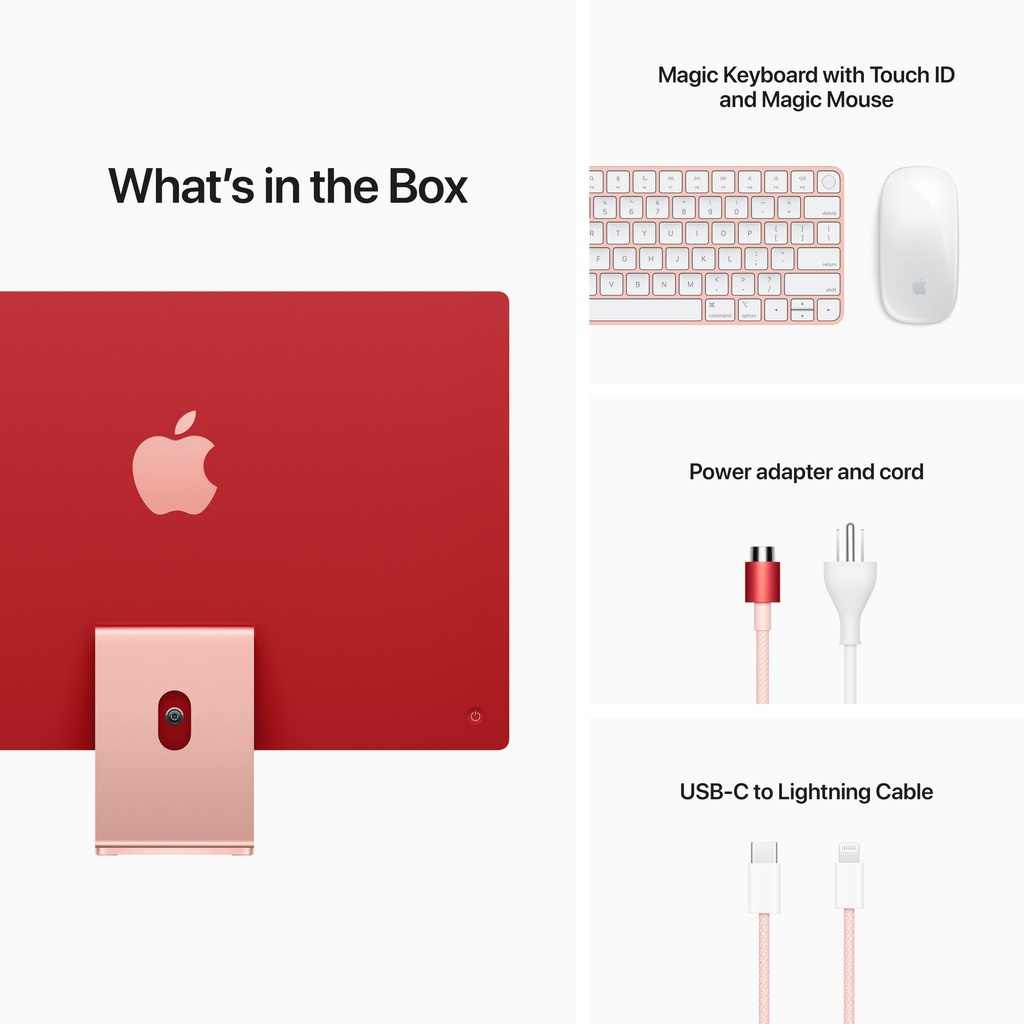 iMac (4.5K Retina, 24-inch, 2021): M1 chip with 8-core CPU and 8-core, Pink