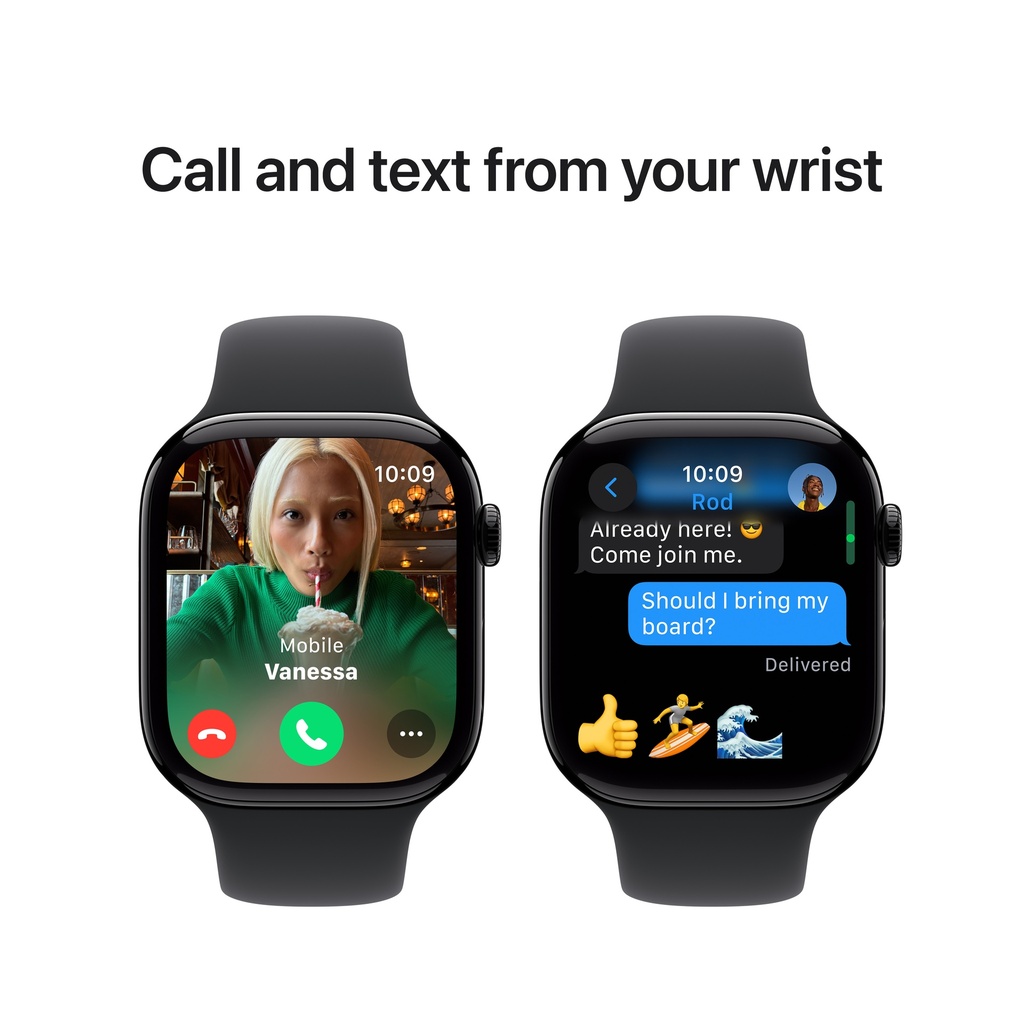 Apple Watch Series 10 Jet Black Aluminium Case with Black Sport Band