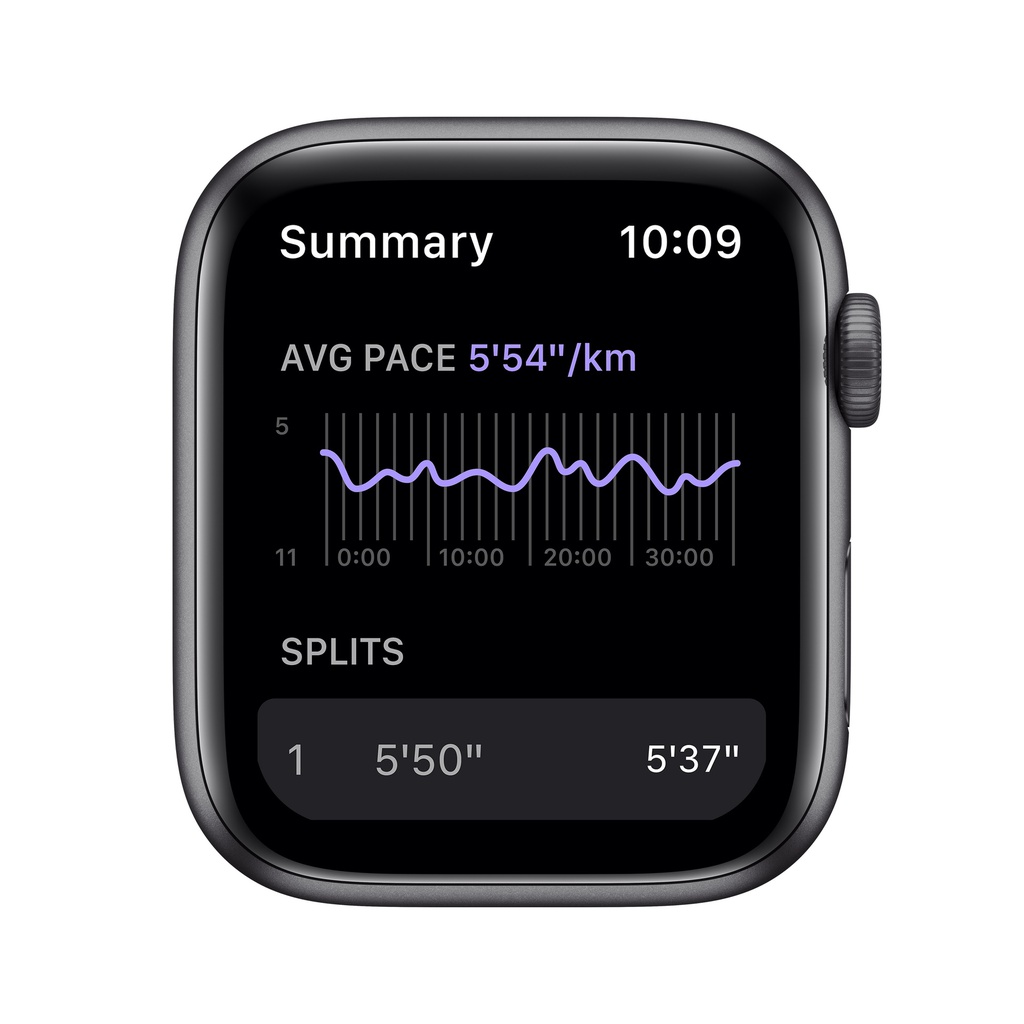 Apple Watch Nike SE GPS, Space Grey Aluminium Case with Anthracite/Black Nike Sport Band - Regular