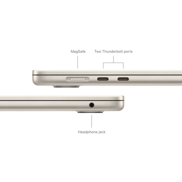 Apple 15-inch MacBook Air (Starlight, M3 chip with 8-core CPU, 10-core GPU) 16GB, 256GB SSD