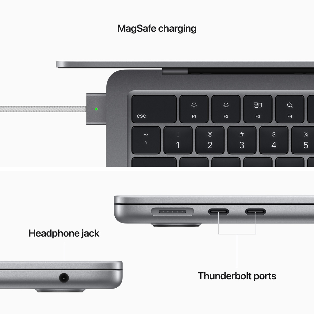 Apple 13-inch MacBook Air (M3 chip with 8-core CPU, 8-core GPU) Space Grey, 16GB, 256GB SSD - Open Box