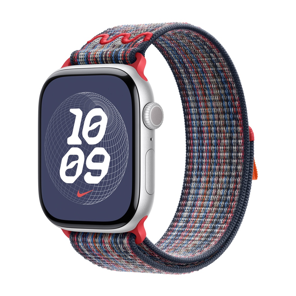 Apple 42 / 44 / 45 / 46mm Blue/Red Nike Sport Loop