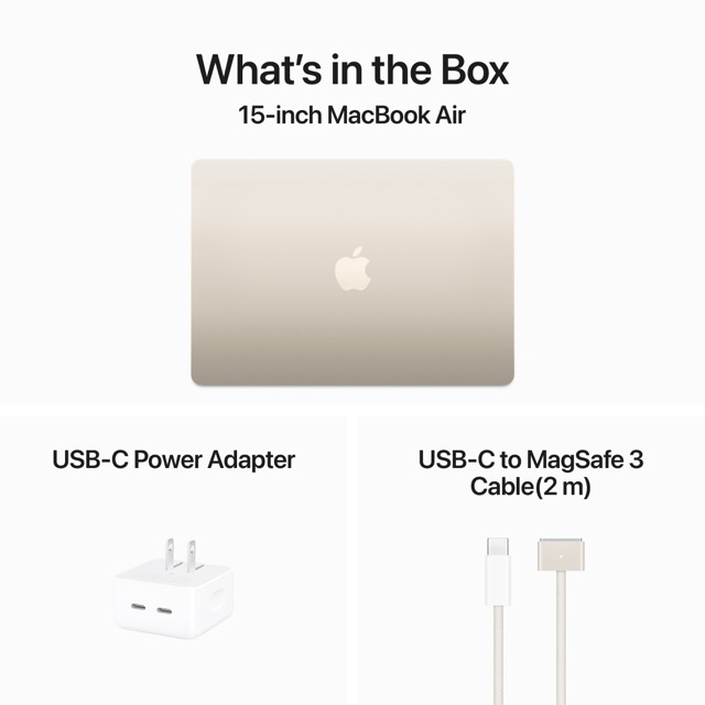 15-inch MBA M3 (8GB Memory, 8-core CPU, 10-core GPU, 256GB SSD, Starlight) - Open Box