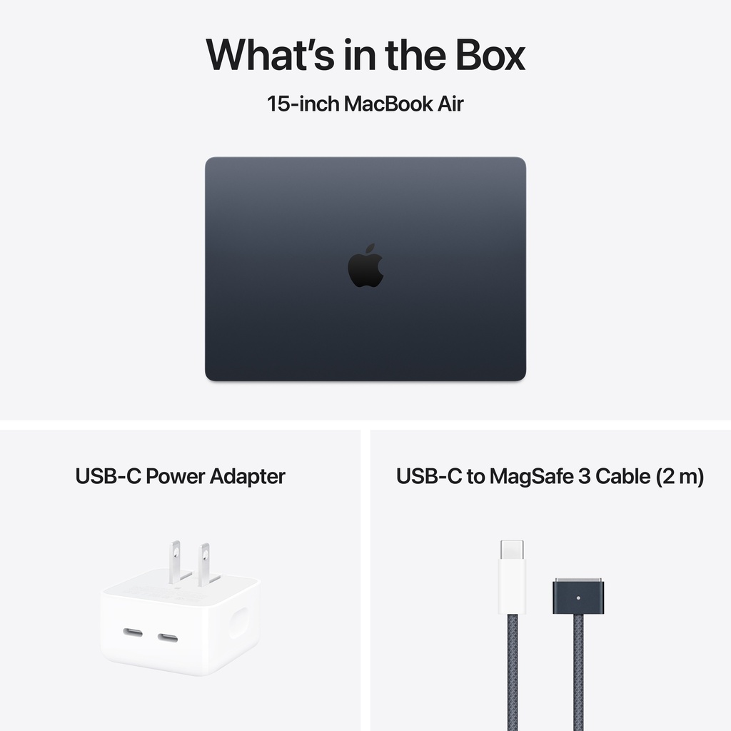 15-inch MacBook Air M4, Apple M4 chip with 10-core CPU, 10-core GPU - 32GB Memory 1TB SSD - 70W Adapter (Open Box)