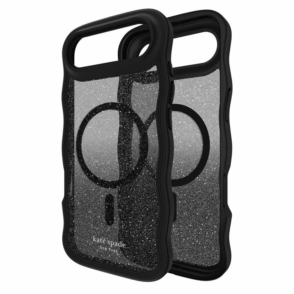 kate spade new york Wavy Protective Hardshell with MagSafe for iPhone 17 Air - Nightfall Black