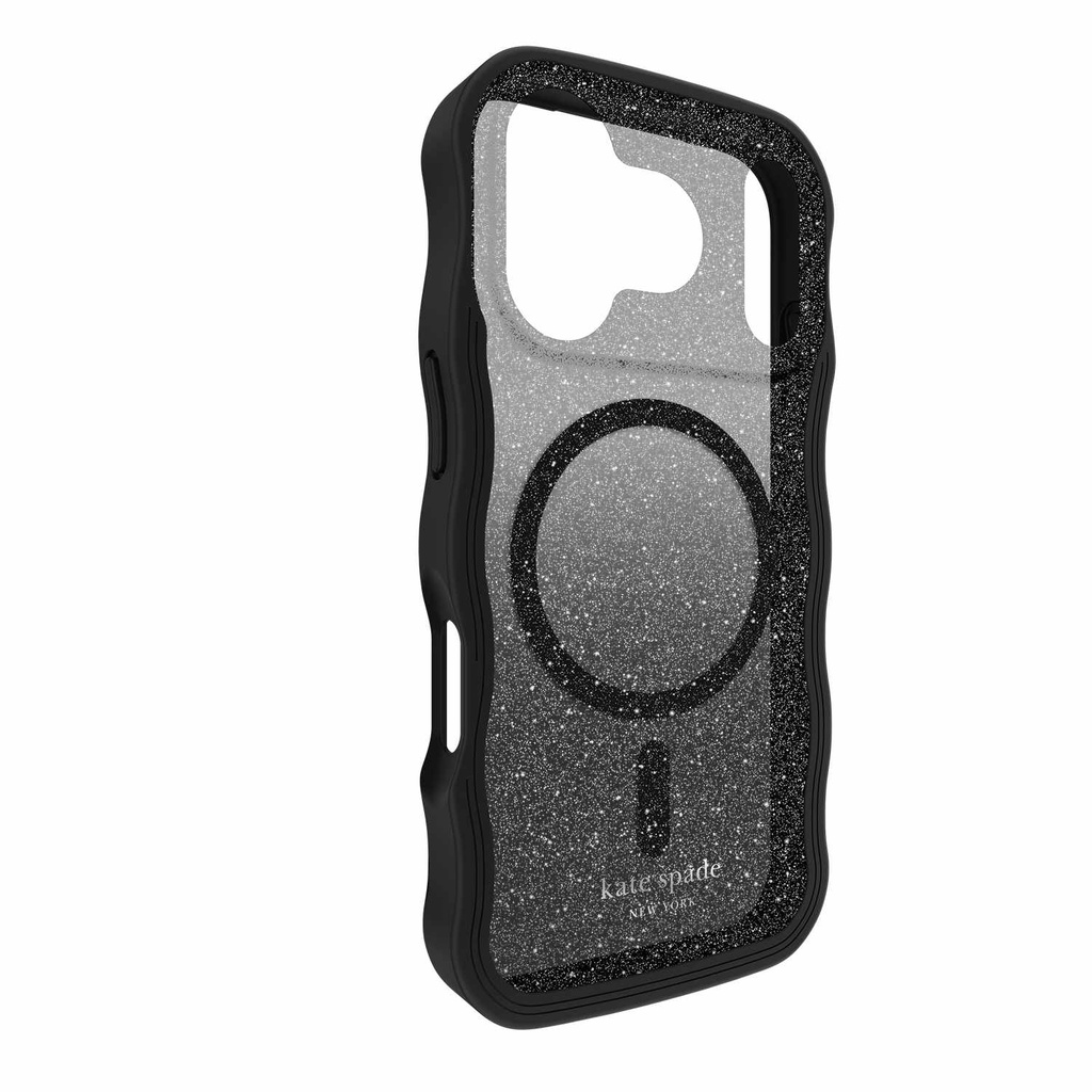 kate spade new york Wavy Protective Hardshell with MagSafe for iPhone 17 Pro - Nightfall Black