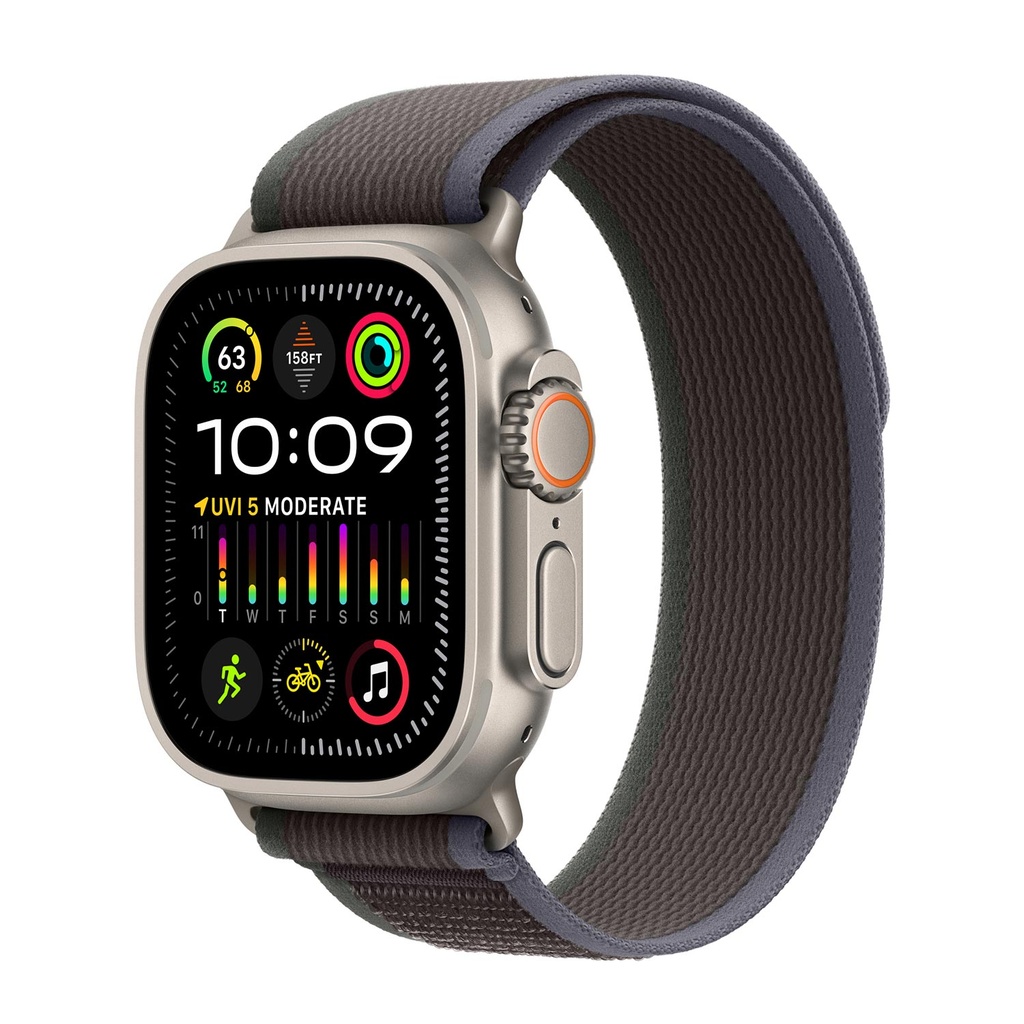 49mm Blue/Black Trail Loop - S/M - Natural Titanium Finish