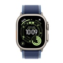 49mm Blue/Bright Blue Trail Loop – S/M - Natural Titanium Finish