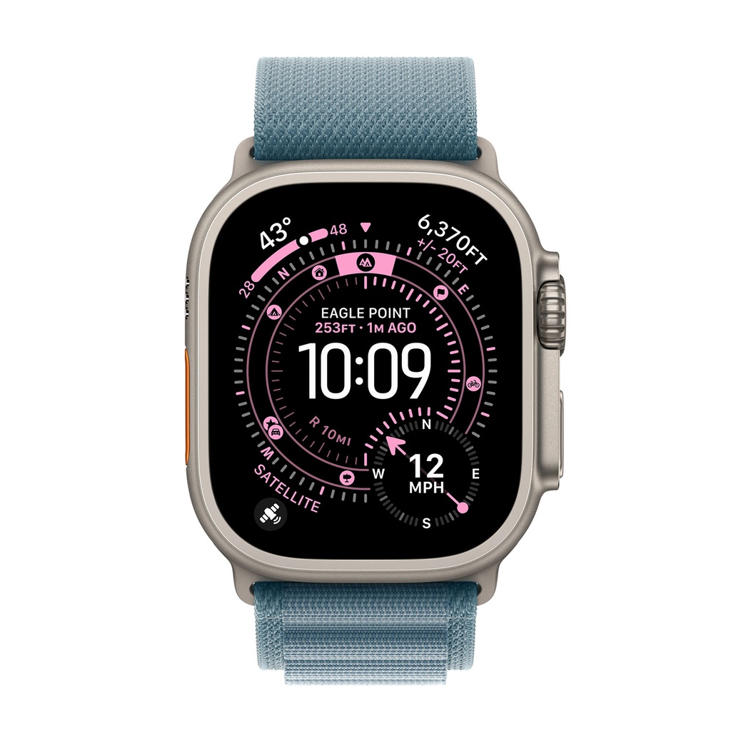 49mm Light Blue Alpine Loop - Large - Natural Titanium Finish