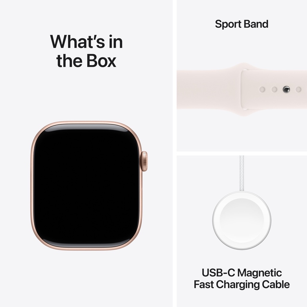 Apple Watch Series 10 Rose Gold w/ Light Blush Sport Band (42mm, GPS+Cellular) - Open Box