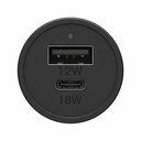 Otterbox Dual Fast Car Charger USB-C 30w (18wPD + USB-A 12w) Black