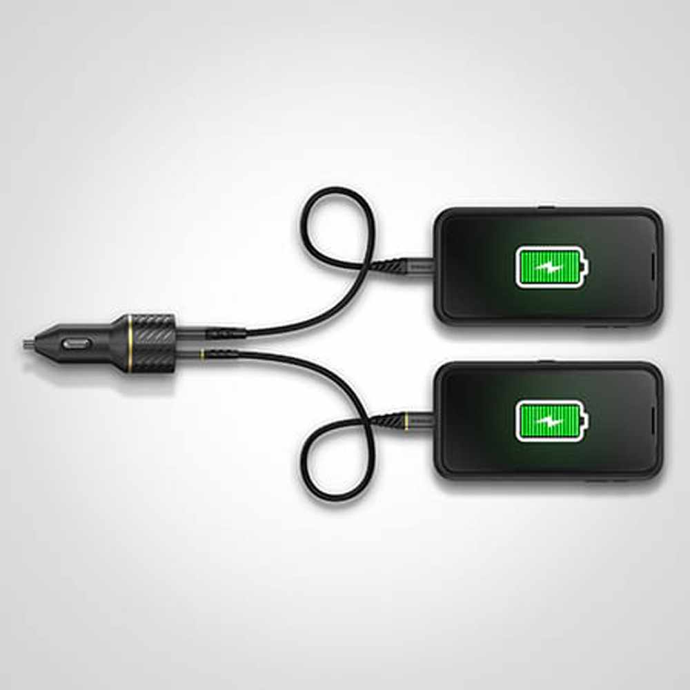 Otterbox Dual Fast Car Charger USB-C 30w (18wPD + USB-A 12w) Black