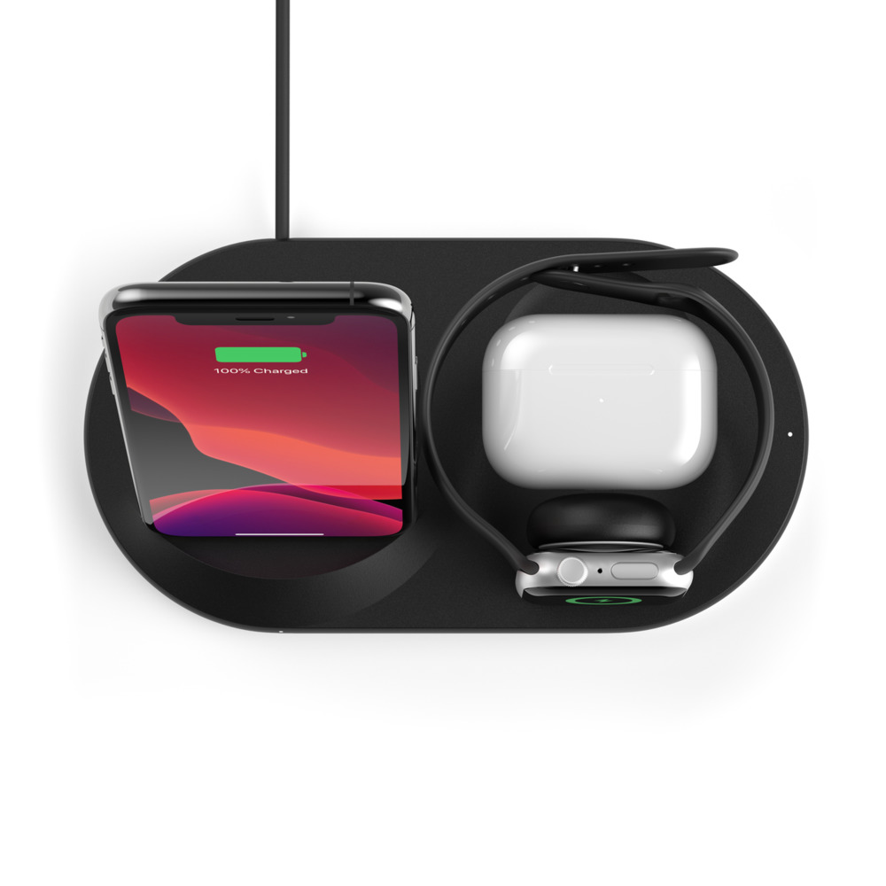 Belkin - BOOSTCHARGE 3-1 Wireless Charger for iPhone + Apple Watch + AirPods 7.5W - Black