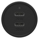 Otterbox Dual Fast Car Charger USB-C 30w (18wPD + USB-A 12w) Black
