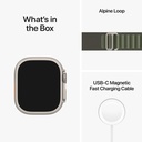 Apple Watch Ultra GPS + Cellular, 49mm Titanium Case with Green Alpine Loop