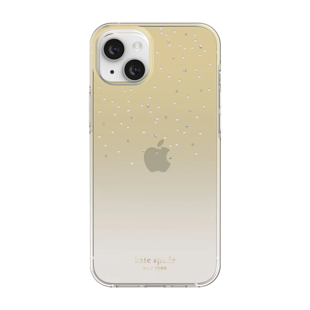 kate spade Protective Hardshell Case for iPhone 14 - Gold Metallic Ombre