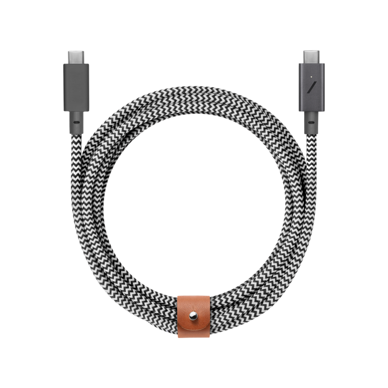 Native Union 2.4M Belt USB-C to USB-C Charging Cable - Zebra (100W)