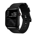 Nomad 42mm/44mm/45mm/46mm/49mm Modern Strap for Apple Watch - Black Hardware / Black Leather