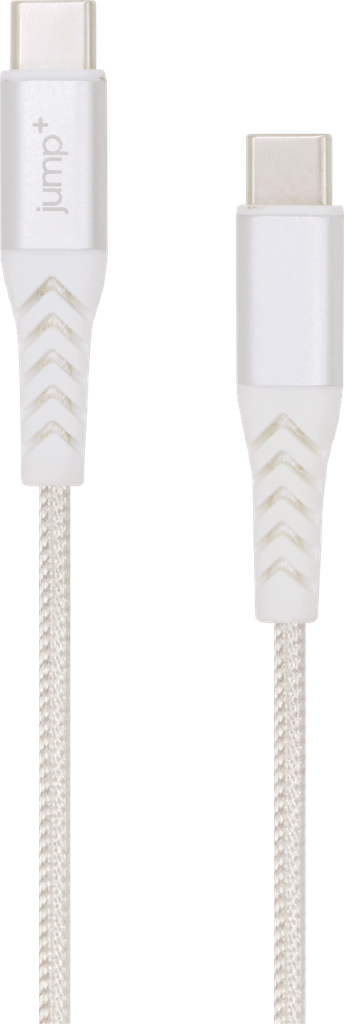 jump+ USB-C to USB-C 1M Braided Cable - White