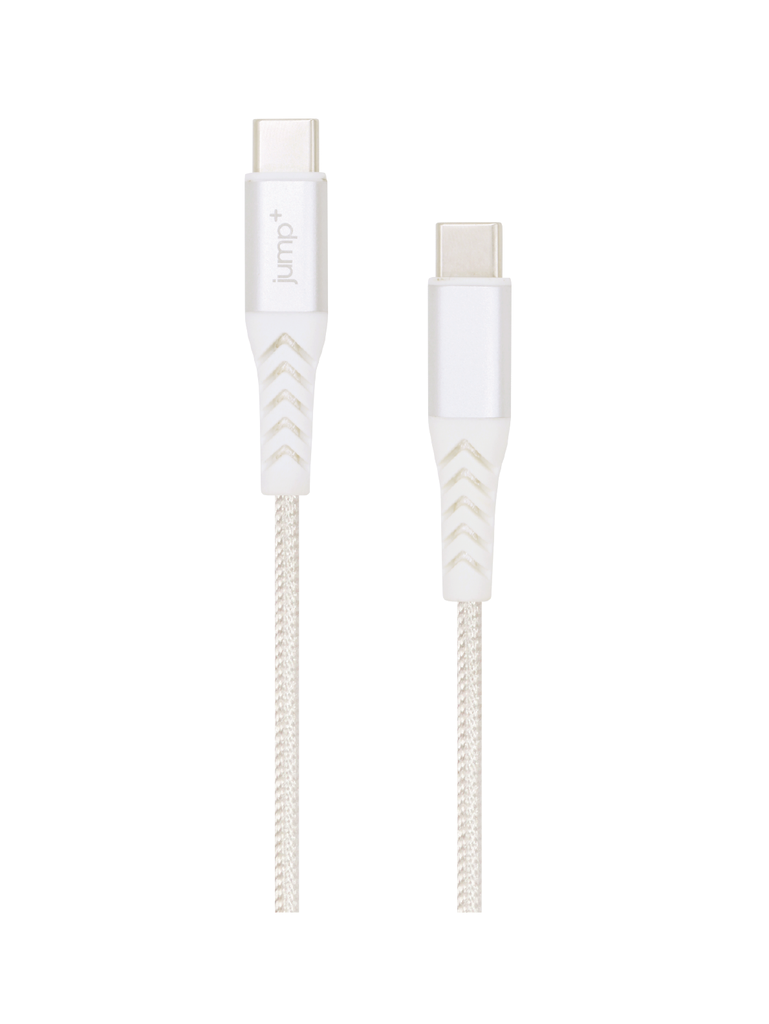 jump+ USB-C to USB-C Cable (2M) Braided Cable - White