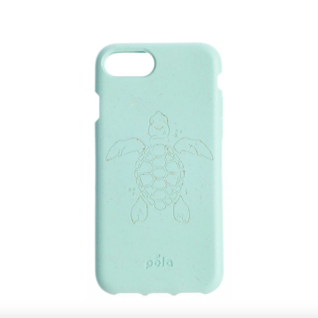 Pela Compostable Eco-Friendly Protective Case for iPhone SE (2nd & 3rd gen)/8/7/6S/6 - Turquoise Turtle