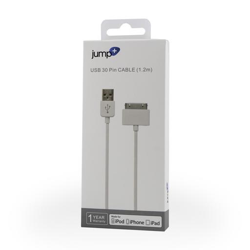 Jump+ USB to 30 Pin Dock Connector Cable 1.2m White