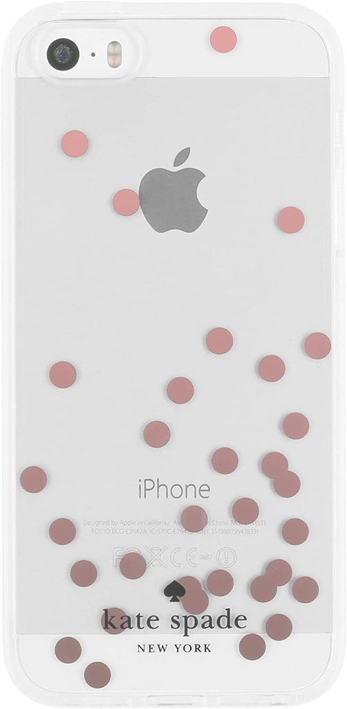 kate spade Clear Case for iPhone 5s / SE - Confetti Dot Rose Gold Foil
