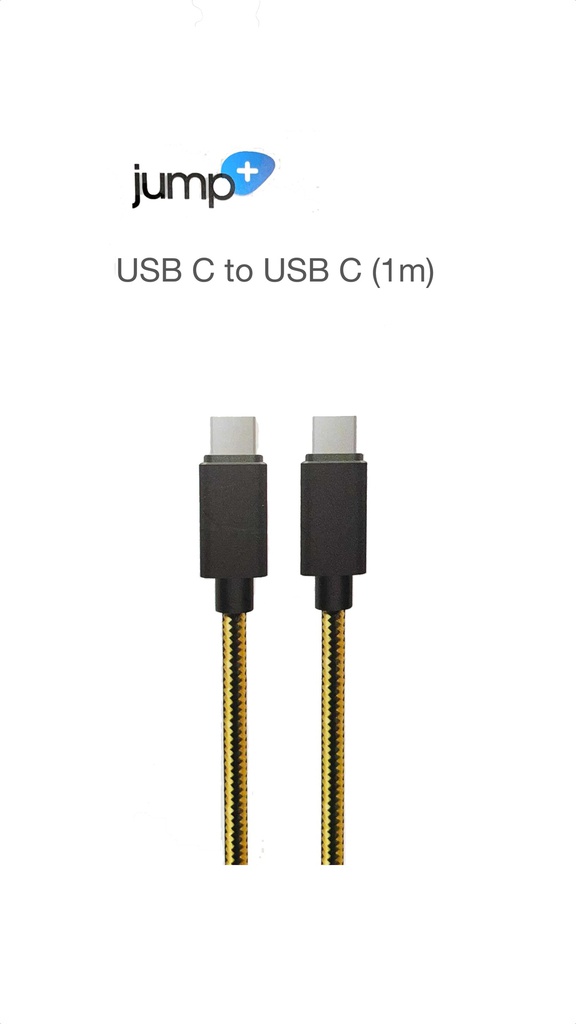 Jump+ USB-C to USB-C 1M Braided Cable - Black / Gold