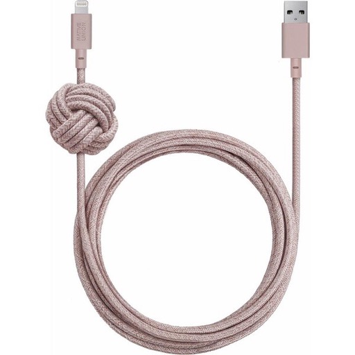 Native Union 3M USB to Lightning Knot Night Cable - Rose Pink