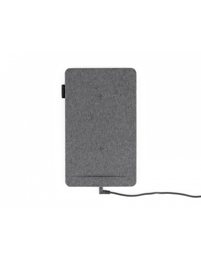 Tylt Mat Wireless Qi Charger for Two devices - Grey Fabric