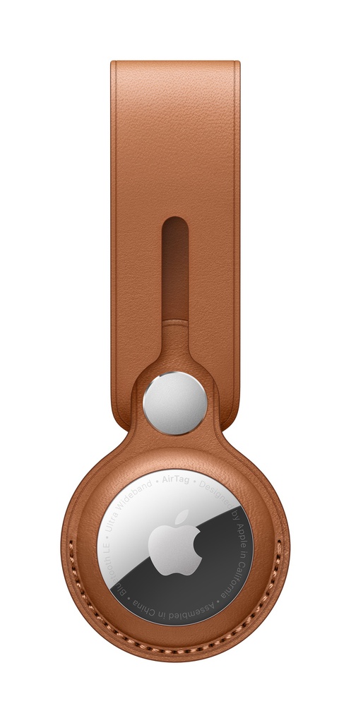 AirTag Leather Loop - Saddle Brown