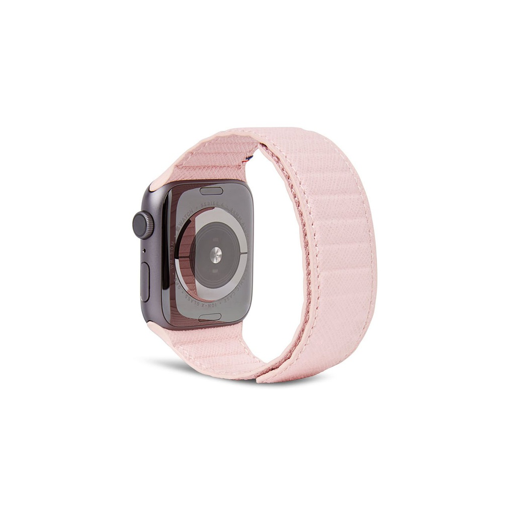 Decoded Leather Magnetic Traction Strap LITE for Apple Watch - 38/40mm - Silver/Pink